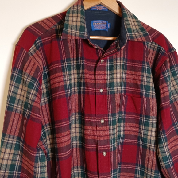 Pendleton Long/Tall Men's Classic Wool Plaid Button Front Shirt Size Large Long - Picture 2 of 7